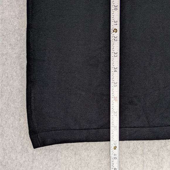 Lennie for Nina Leonard Black Knit Midi Dress L Short Sleeve Pullover Women’s - Picture 8 of 15